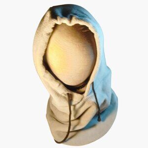 Tan Fleece Hooded Balaclava Hoodie Hat Winter Sports